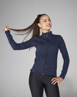 Giacca Sagester 292 in pile blu con cristalli