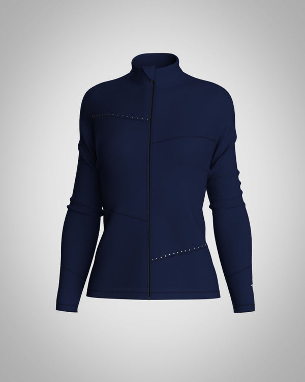 Giacca Sagester 292 in pile blu con cristalli