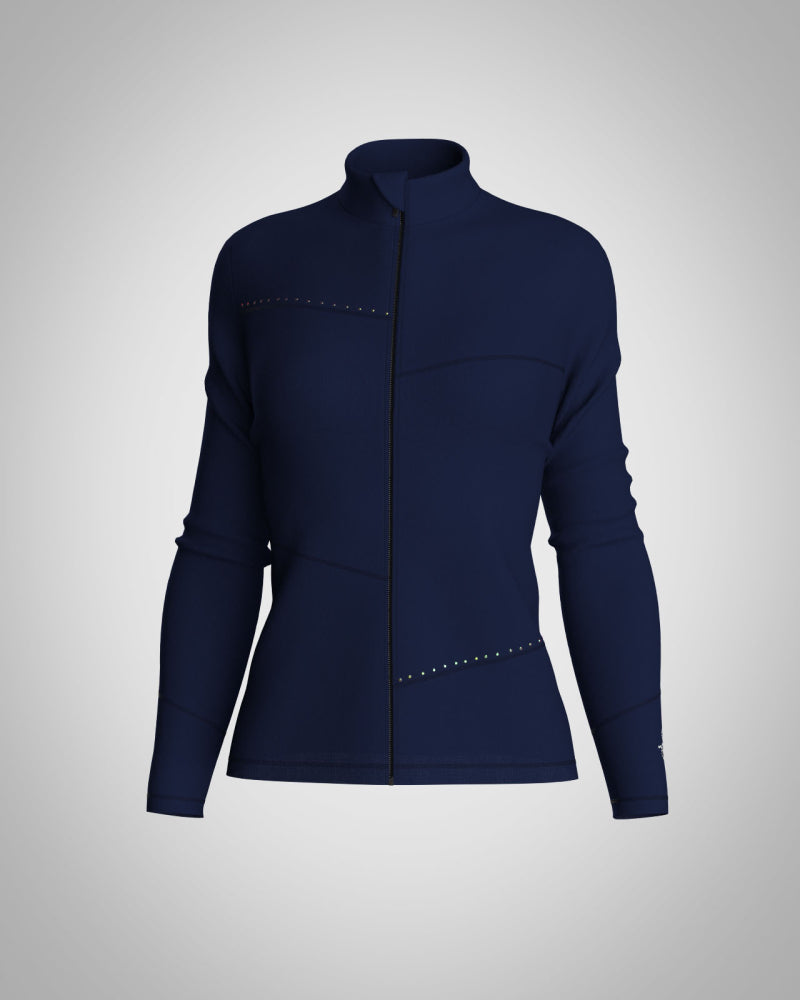 Giacca Sagester 292 in pile blu con cristalli