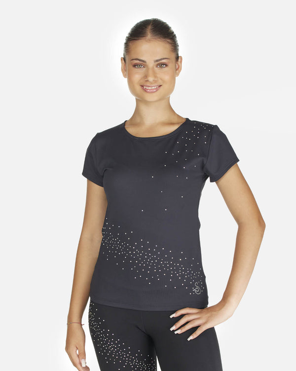 T-shirt con cristalli sparsi 089 Sagester